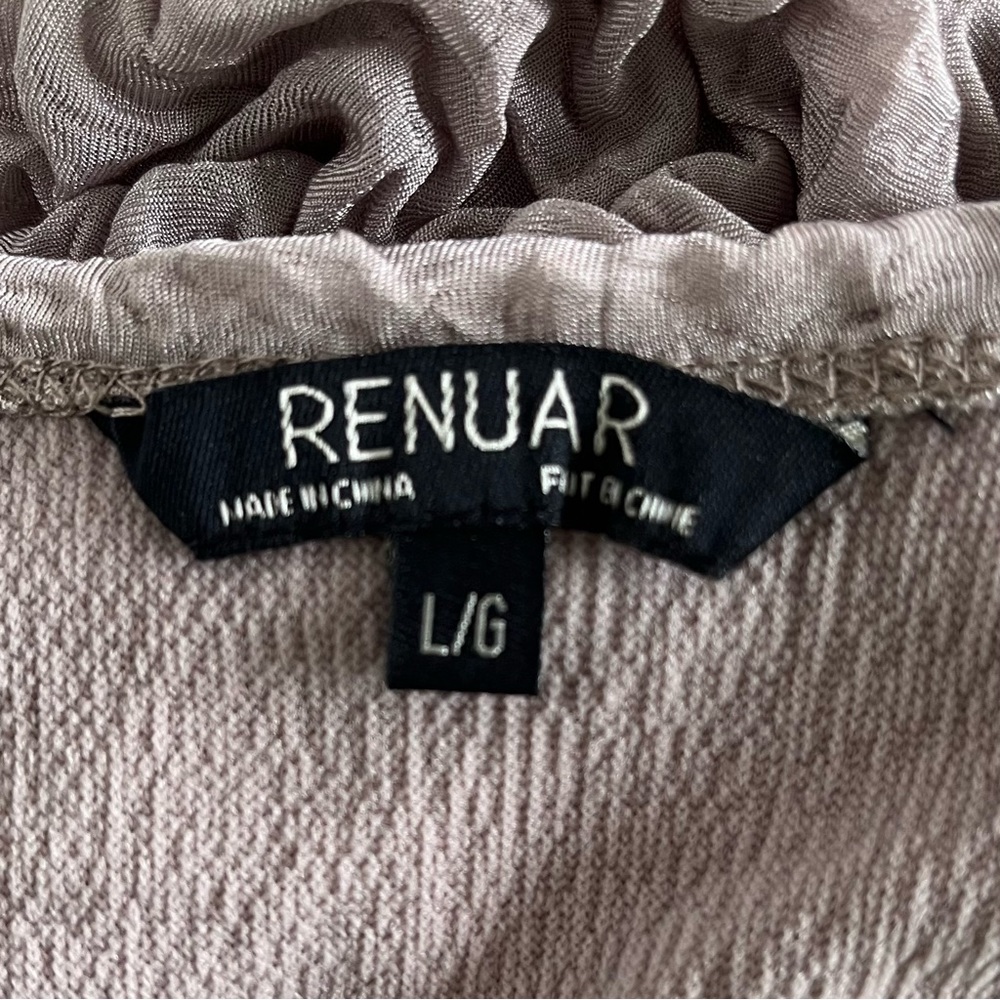 •Renuar• Puckered Sleeveless Blouse in Taupe - Size Large - Picture 2 of 8